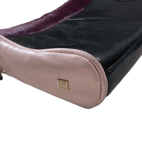 Pour la Victoire Purse Black Cream Leather Crossbody Handbag Retro Casual - Picture 12 of 14